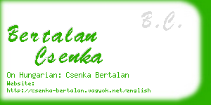 bertalan csenka business card